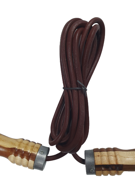 Gallant Leather Skipping Rope with Wooden Swivel Handles - Image 4